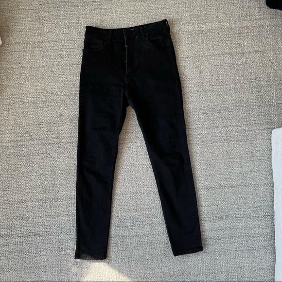 Zara womens high waisted skinny black jeans - size 6 - Picture 7 of 9